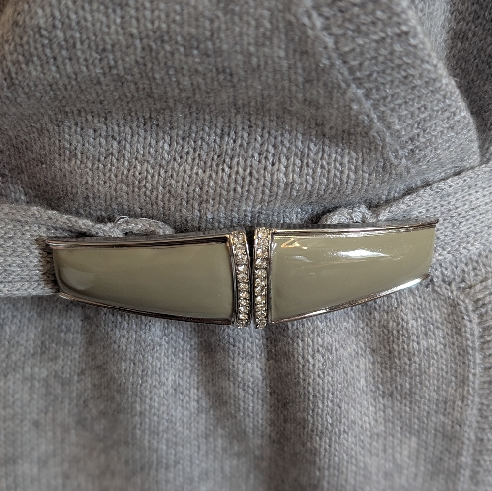 ST JOHN vintage gray sweater wrap dress sz 6 - Picture 4 of 13